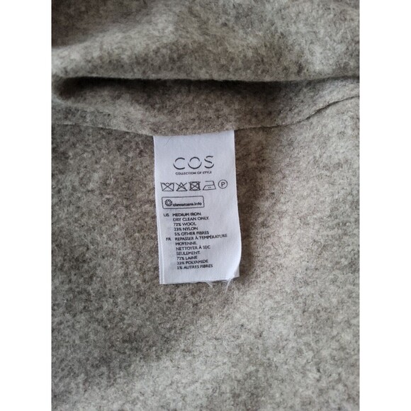 COS US Sz 12 Beige Wool Blend Minimalist Sleeveless Jumper Dress Light Academia - Picture 5 of 7